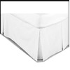 AR'S Easy Care Box Pleated Base Valence Sheets,Plain Dyed Poly cotton,"Fit Over Base" (DOUBLE, WHITE)