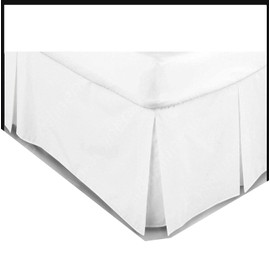 AR'S Easy Care Box Pleated Base Valence Sheets,Plain Dyed Poly cotton,"Fit Over Base" (DOUBLE, WHITE)