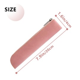 JinliangGuo 2Pcs Elegant Leather Slim Pencil Case Convenient Small Pen Case Pouch Portable Pencil Pouch Durable Leather Pencil Pouch for Pens, Pencils, Markers(Black&Beige)