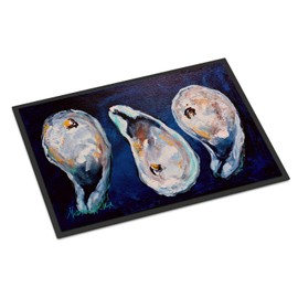Caroline's Treasures MW1112JMAT Oysters Give Me More Doormat 24x36 Front Door Mat Indoor Outdoor Rugs for Entryway, Non Slip Washable Low Pile, 24H X 36W