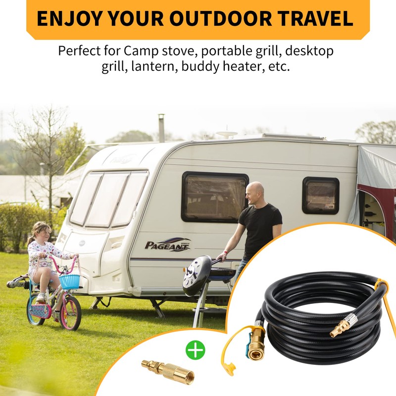 Onlyflame 12FT RV Propane Quick Connect Hose - RV Quick