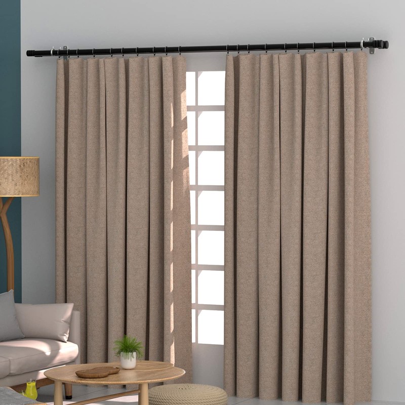 Goowin Double Curtain Rod Holder, 3pcs Brackets Hooks for Living