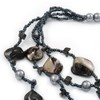 Avalaya Long Multistrand Black Shell & Simulated Pearl Necklace -