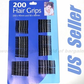 Unbranded 200 pc BOBBY PINS Metal Hairpin Hair Clip Slides Clasp Barrette Glossy Black