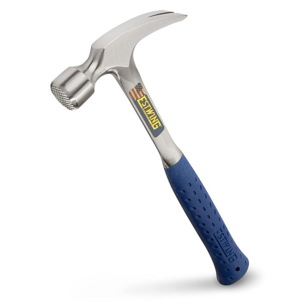 Estwing Framing Hammer - 22 oz Straight Rip Claw with Milled Face & Shock Reduction Grip - E3-22SMR