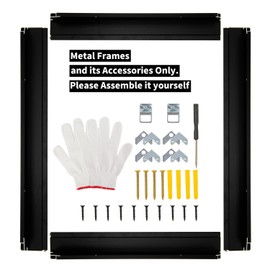 ARTGOW Metal Floating Frame for 16"x20" Canvas Oil Paintings, DIY Canvas Frame with 1.5" Deep, Floater Frame for Canvas Prints Wall Art/Portrait/Landscape Living Room Bedroom Kitchen Decor (Black)