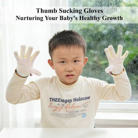 Thumb Sucking Guard Stop 5 Fingers Sucking Gloves for Baby Nail Biting Prevention Breathable Thumb Sucking Stopper Anti Finger Chewing Gloves for Kids (XXXL)