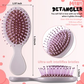 14 Pack Mini Detangling Brush Toddler Detangler Hair Brushes Set Pocket Travel Hair Brush Soft Bristles Wet Dry Small Brushes for Hair Multi Pack Small Hairbrush for Baby, 14 Colors (Smooth Style)