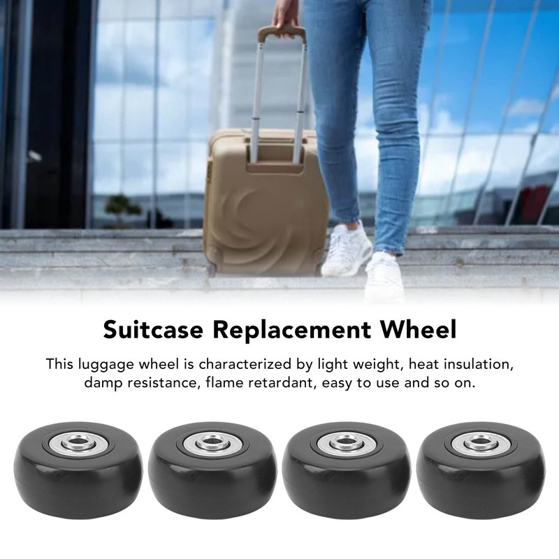 4PCS Suitcase Replacement Wheel PVC and Aluminum Alloy Silent Travel