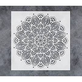 GSS Designs Large Prosperity Mandala Wall Stencils 16 x 16 Inch - Reusable Stencils Laser Cut Mandala Stencils for Painting on Wood Floor Wall Tile Fabric Furniture - Mandala Painting Stencils