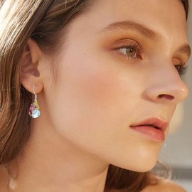 PELOVNY Mothers Day Gifts Phoenix Flame Earrings 925 Sterling Silver Moonstone Fire Nirvana Phoenix Bird Rising Jewelry Christmas Birthday Gifts for Women Mom