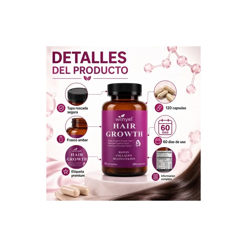 Winyel Biotina Colágeno Multivitaminas 120 Cápsulas