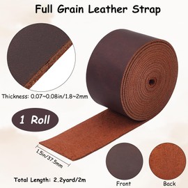 GORGECRAFT 72 x 1.5 Inch Wide Genuine Cowhide Leather Strap Crazy Horse Top Grain Real Leather Strip AB Grade Leather String Cord Yellow Cow Leather Tooling Material String for Crafts Carving, Peru