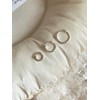 925 Silver Basic Slim Mini One Touch Ring Earrings XS
