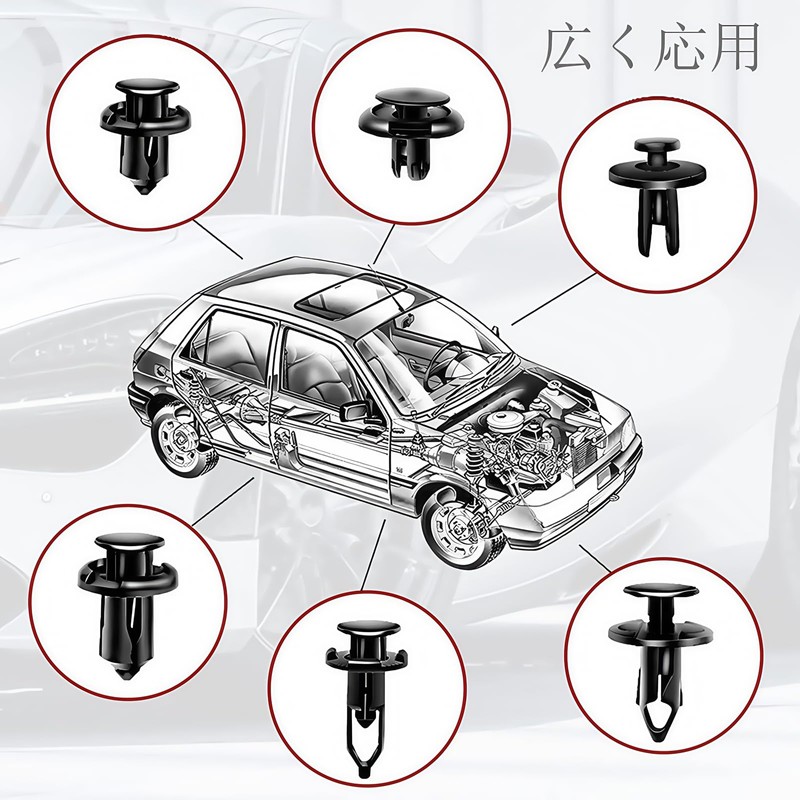 SEMIMO 120 Pcs Plastic Car Rivet Clips, 6 Types, Bumper