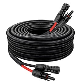 Solar Panel Extension Cable - 8AWG 15FT Solar Wire with Female & Male Waterproof Connector Flame Retardant Protective Sleeving PV Wire for RV, Photovoltaic Systems, Home, Boat, Solar Panels, Car