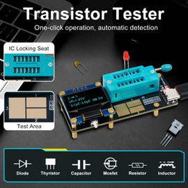 Treedix GM328 Transistor Tester, LCR/ESR Meter, Mosfet Transistor Capacitor Tester, Component Tester for MOSFET/PNP/NPN, Capacitor, Diode, Resistor, SMD, Triode & Zener Diode