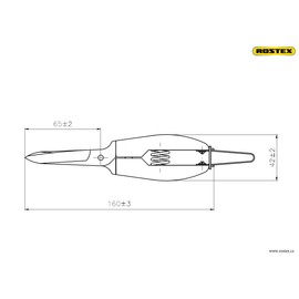 ROSTEX Universal craft scissors, compact all-purpose scissors for professional craftsmen, suitable for left-handed and right-handed users
