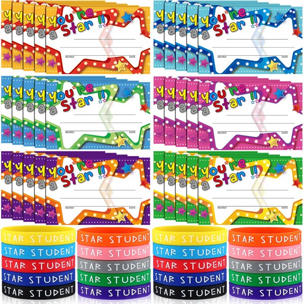 Eaasty 60 Pcs Marquee You're a Star Student Certificates Preschool