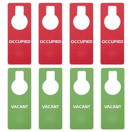GLOBLELAND 8Pcs Vacant Occupied Sign Plastic Door Knob Hanger Signs PVC Vacant Occupied Door Signs Hanger Signs for Office Bedroom Hotel Decoration, red and green, 21.5x8cm/8.5x3.2