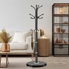 OIRUMIE Coat Rack with Natural Marble Base, Metal Modern Coat