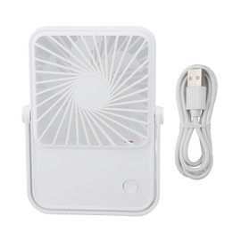 Small Desk Fan USB Powered Portable Table Fan Fast Cooling 1200mAh Rechargeable Wall Hanging Fan for Home Dormitory Office White