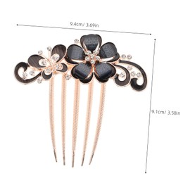 Healeved Rhinestone Hair Comb: Crystal Flower Hairpin Side Clip Barrettes Headpiece Accessories for Bride Women Girls Wedding Party