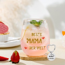 Geschenke für Mama Weingläser mit Gravur Beste Mama der Welt Geschenk für Frauen Muttertagsgeschenk Geburtstagsgeschenk für Mama Muttertag Weihnachten Geschenke Weinglas Mütter Tochter Geschenk