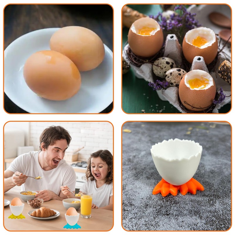 4-Piece Egg Cup Holder Set – Perfect for Soft Boiled