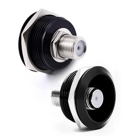 Duttek Coaxial Cable Connector, RG6 Coax Cable Extender F-Type Panel Mount Threaded Fixing Adapter Female to Female for TV Cables, Satellite Receiver, VCR and Cable Modem（1Pack） (2)