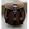 Kilt Bag Leather Sporran Decorative Studs Thors-Hammer Leather Colour Light