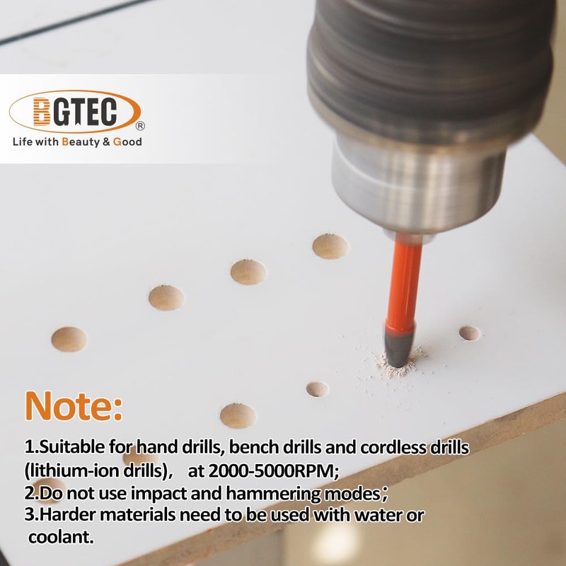 Carbide Tip Drill Bit-BGTEC Wood Drill Bits, 10pcs 6mm Round