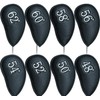 PU Leather Wedge Iron Head Covers Black 8 Pcs