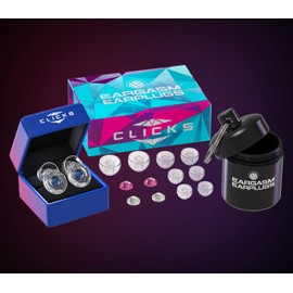 Eargasm Clicks Earplugs - Reusable Noise Reduction Ear-Plugs with Customizable Gemstone Faceplates - Hearing Protection for Noise Sensitivity at Live Concerts, Motorcycles, Sports Events, Festivals