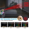 Poeroa Projection Alarm Clock for Bedroom,7.4" LED Mirror Digital Clock