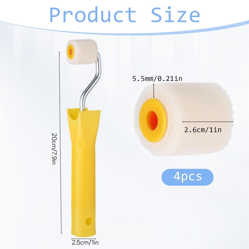 4/5 inch Mini Paint Rollers for Touch up Trim Edge