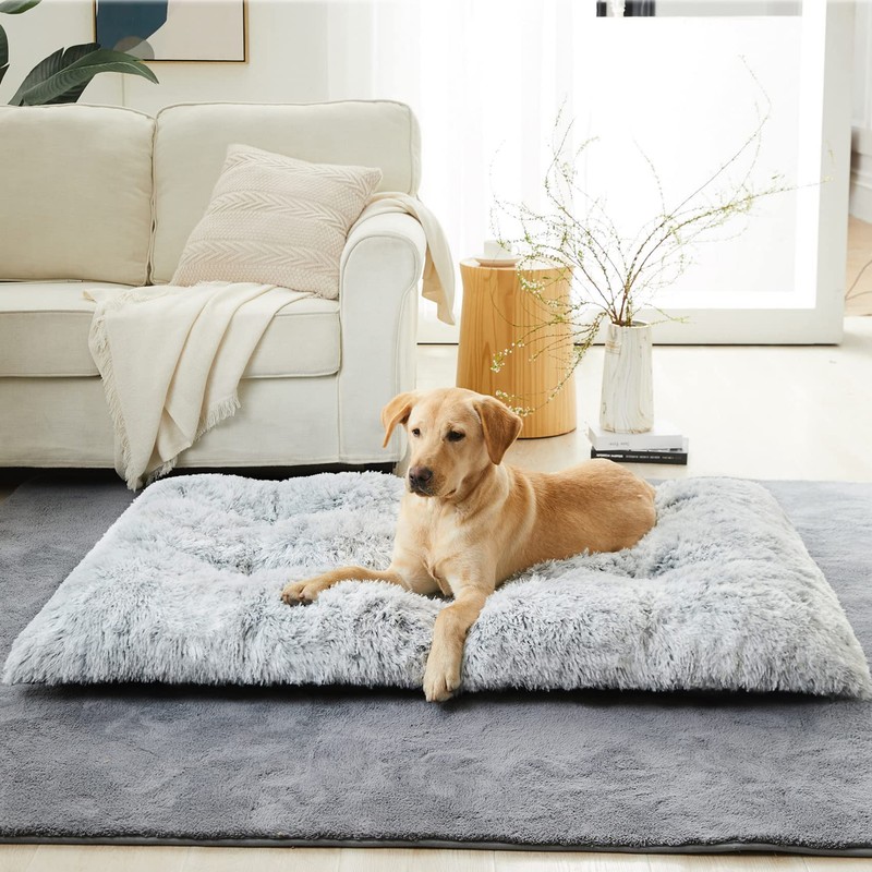 BFPETHOME Dog Beds for Large Dogs, Plush Dog Crate Bed