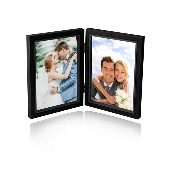 Baieye Double Folding Photo Frame 10 x 15 cm Wooden