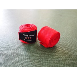 king2ring Boxing Bandage Gloves Kickboxing Shrink (Red)