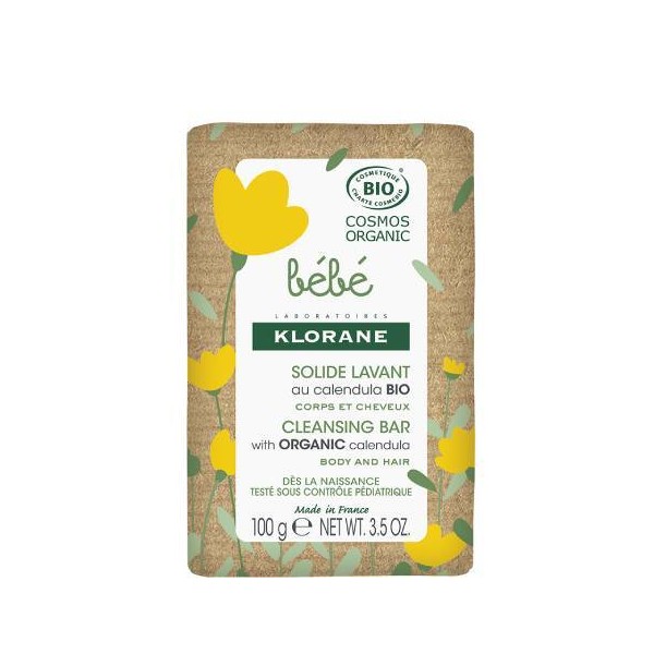 Klorane Bebe Cleansing Bar with Calendula, 100gr