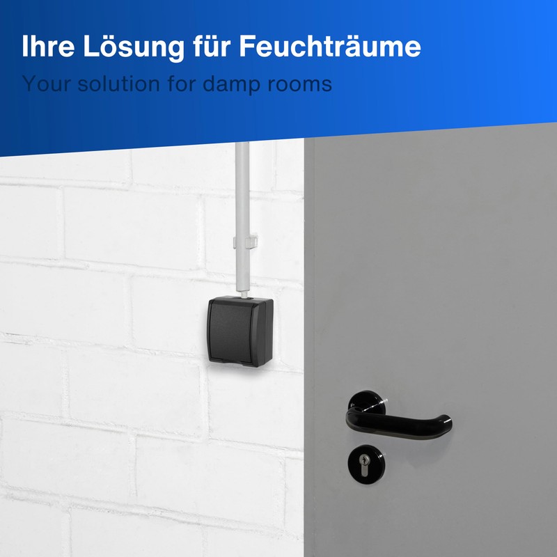 REV AquaForm, Socket - Wet Room, IP44 Single Pole, Surface-Mounted,