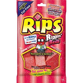 Rips Rippin Reds Bite Size Licorice Candy with Raspberry, Cherry, Wild Berry and Red Apple Flavors, 4 Ounce