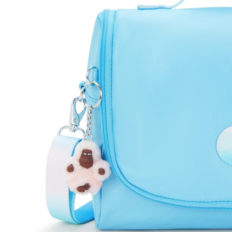 Kipling New Kichirou Metallic Lunch Bag Sea Blue Met