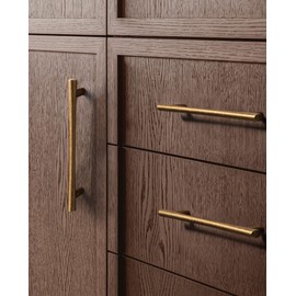 SORWDUERM Vintage Brass Cabinet Handles 5" Hole Center Antique Cabinet Pulls Retro Drawer Dresser Cupboard Wardrobe Furniture Hardware for Kitchen Bathroom and Bedroom Solid Zinc Alloy 5 Pack