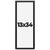 13x34 Shadow Box Black Solid Wood Display Frame with White