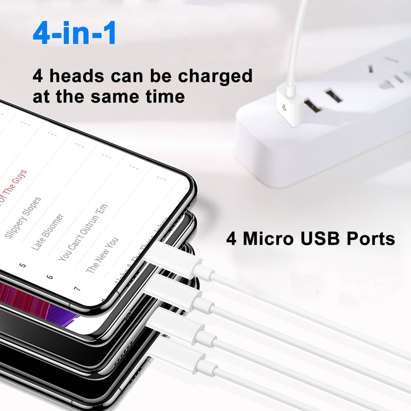 GELRHONR Micro USB Splitter Cable,2 in 1 USB 2.0 A