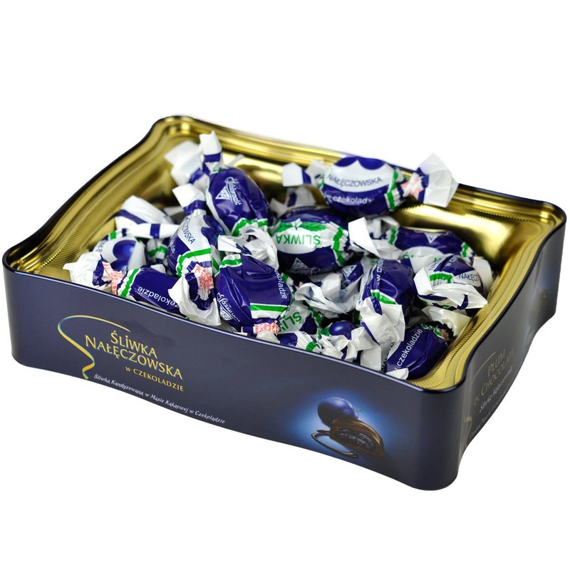 Solidarnosc Sliwka Naleczowska Plum in Dark Chocolate Tin Box 490