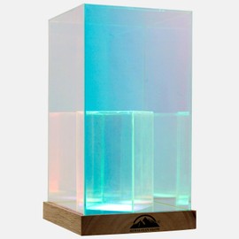 Himalayan Glow Acrylic Display Lamp with USB, LED Night Light for Bedroom, Living Room & Office, Soft Glow Acrylic Panel with Wooden Base, Aesthetic Décor