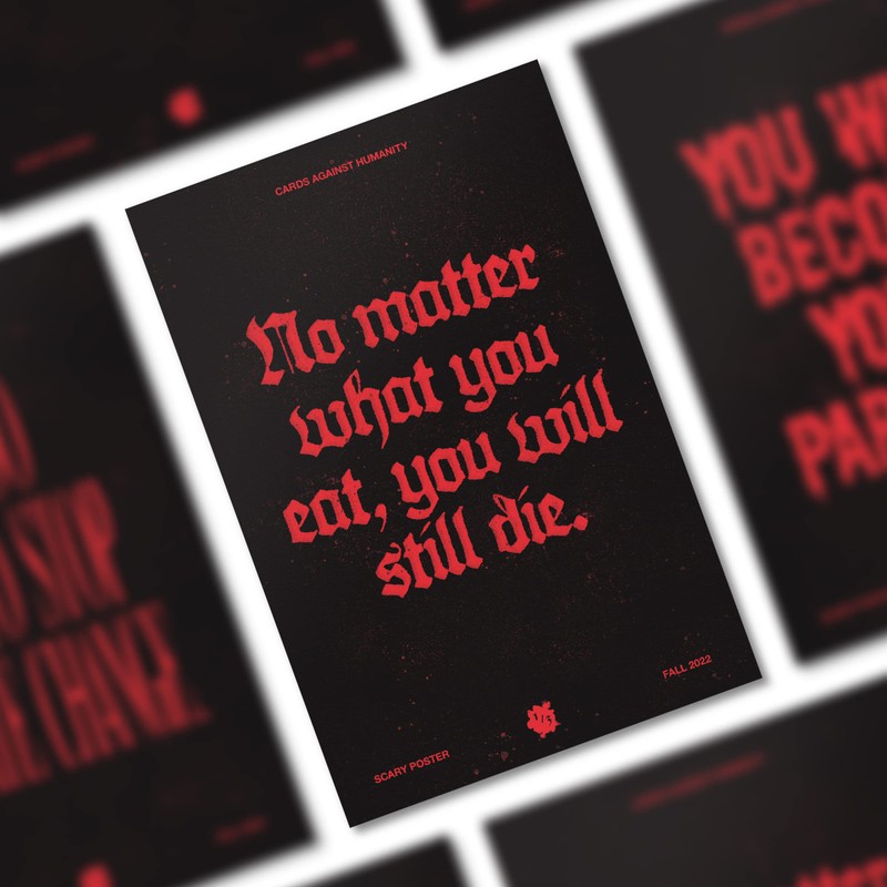 Cards Against Humanity: Scary Poster #1/3 • A Terrifying 12"x18"
