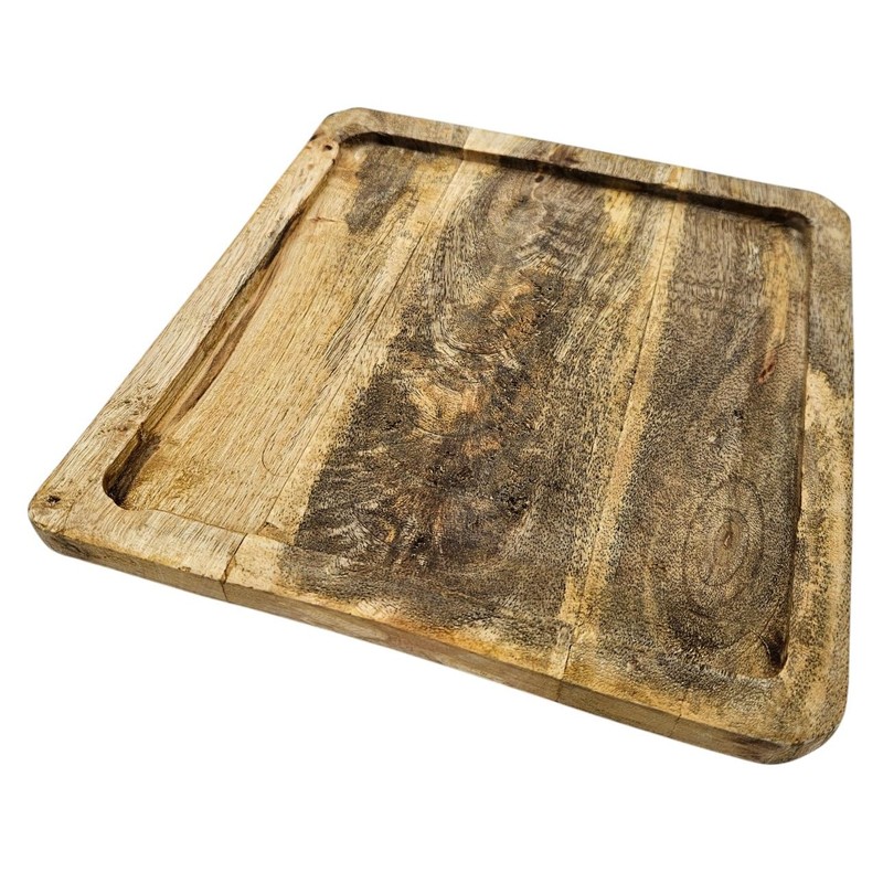 Mango Wood Tray Mango Wood Plate Decorative Brown Light Brown